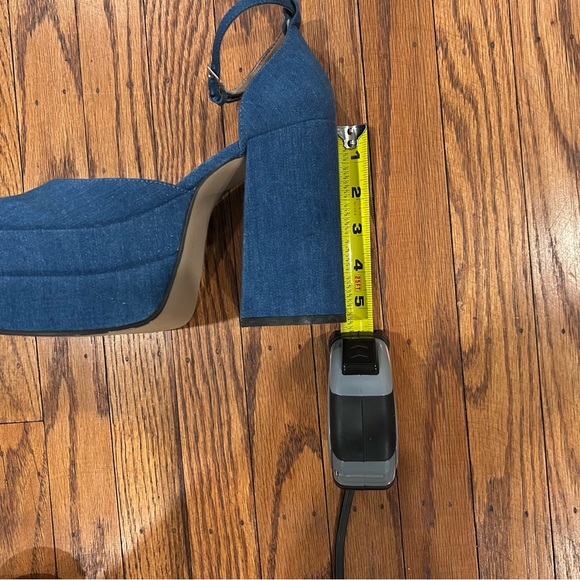 Dolls Kill Denim Blue Platform Heels - Picture 3 of 7